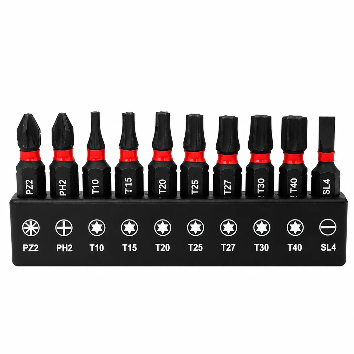 10 Stück stoßfeste S2-Stahl-Sicherheits-Torx-Bits, 25 mm, stark magnetisch, rutschfest, hohe Härte, verschleißfest. – Detail 2