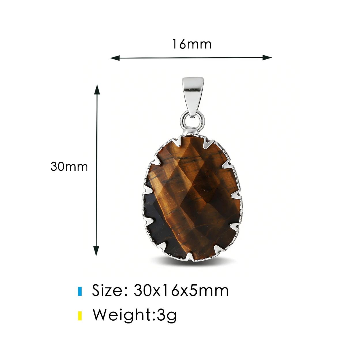 1pcs Natural Stone Pendant Rose Quartz Amazonite Tiger Eye Stone Healing Crystals Stone Charms For Jewelry Making DIY Necklaces