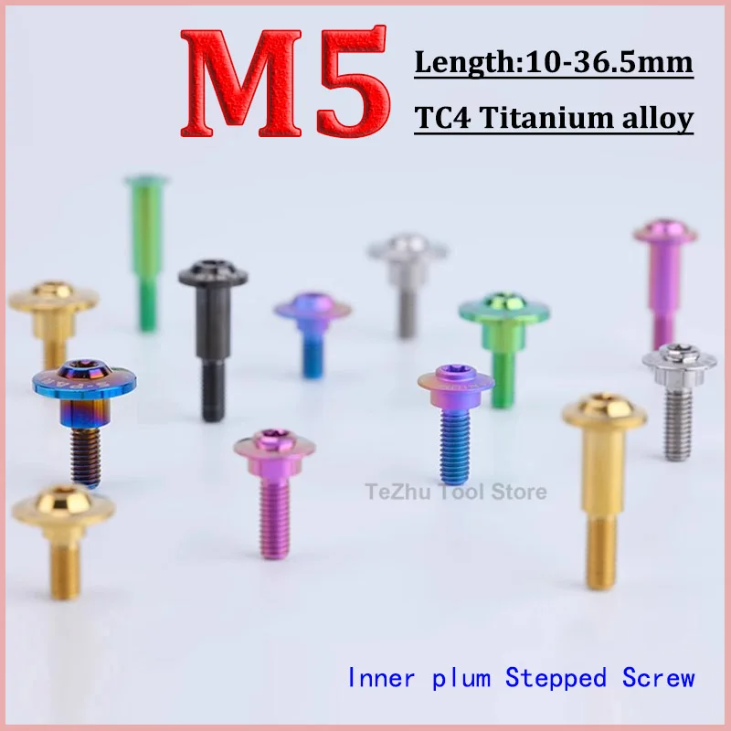 

1pc Titanium Alloy Stepped Screw M5 x 10 12 13 14 15 17 19 20 21 24 36.5mm Locomotive Shell Motorcycle Modification Screw