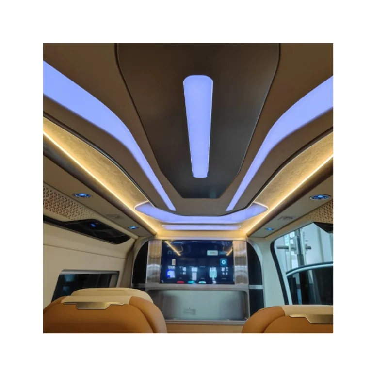 Hiace luxury design interior kit with partition electric lift TV electric seats VIP seats 7 to 4 for Toyota Hiace