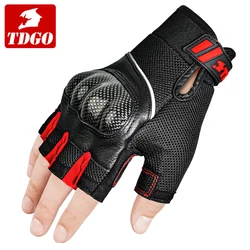 Outdoors Motorcycle Gloves Breathable Half Finger Racing Carbon Fibre Gloves Sports Protection Riding Cross Dirt Bike Gloves