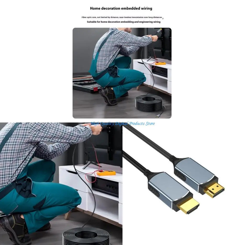 

U2JE 8K HDTV Fiber Optical Cable With Reinforced Steel Wire For 48Gbps 60Hz Transmission Over 100M Transmission