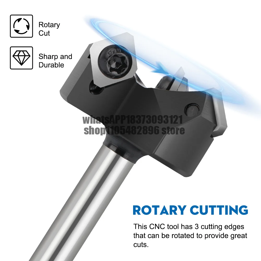 XCAN CNC Spoilboard Surfacing Router Bit 8mm 1/4 Shank Slab Flattening Router Bit Carbide Insert Wood Planer Bit