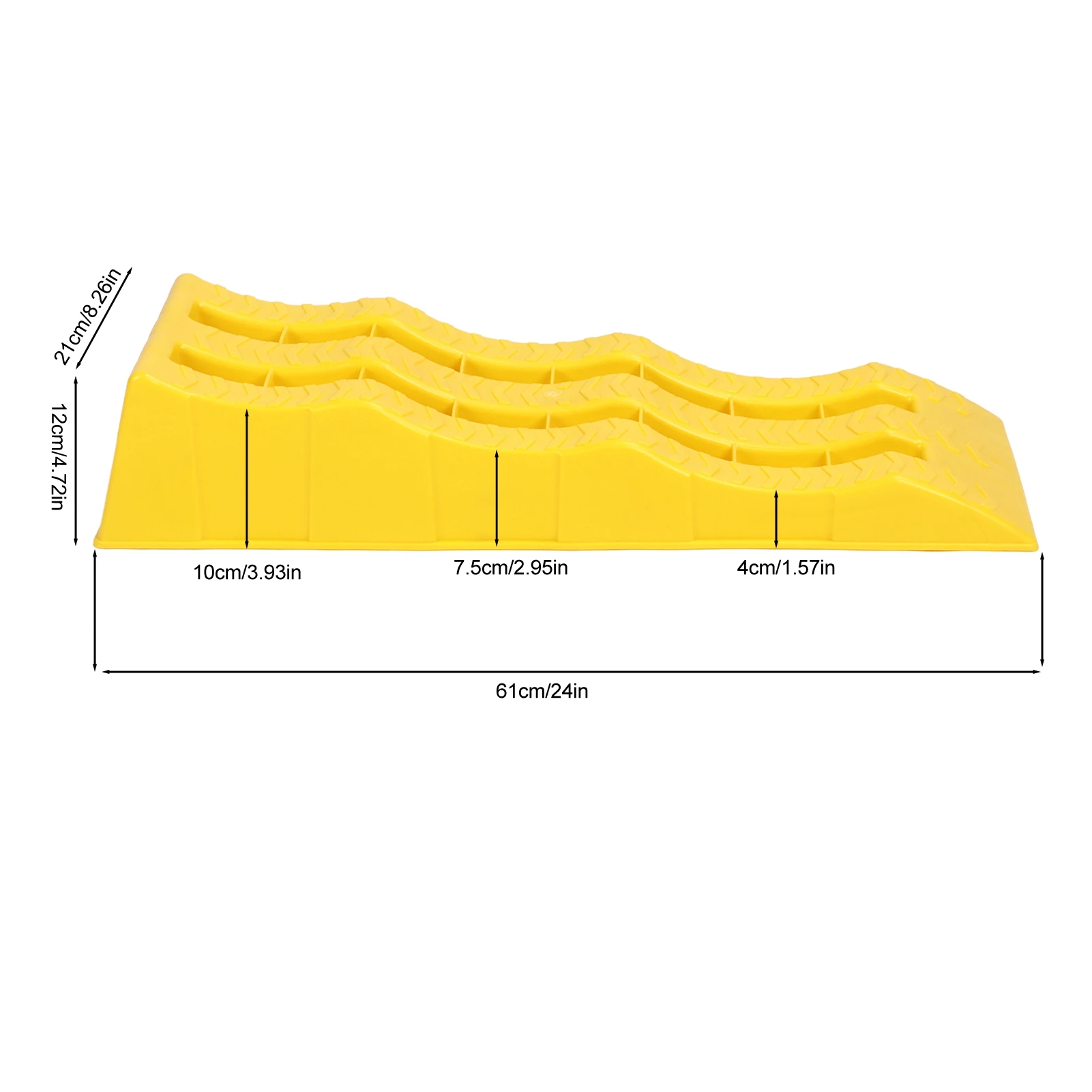 1 زوج RV منحدرات التسوية 3 مراحل الأصفر مقطورة عجلة الاختيارات لاستقرار الأرض غير المستوية وقوف السيارات RV سلالم التسوية