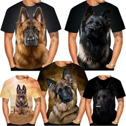 New Design Cute Pet Dog German Shepherd 3D Print T-shirt Funny Stylish Mens and Womens Casual Short Sleeves  Personality T-shirt