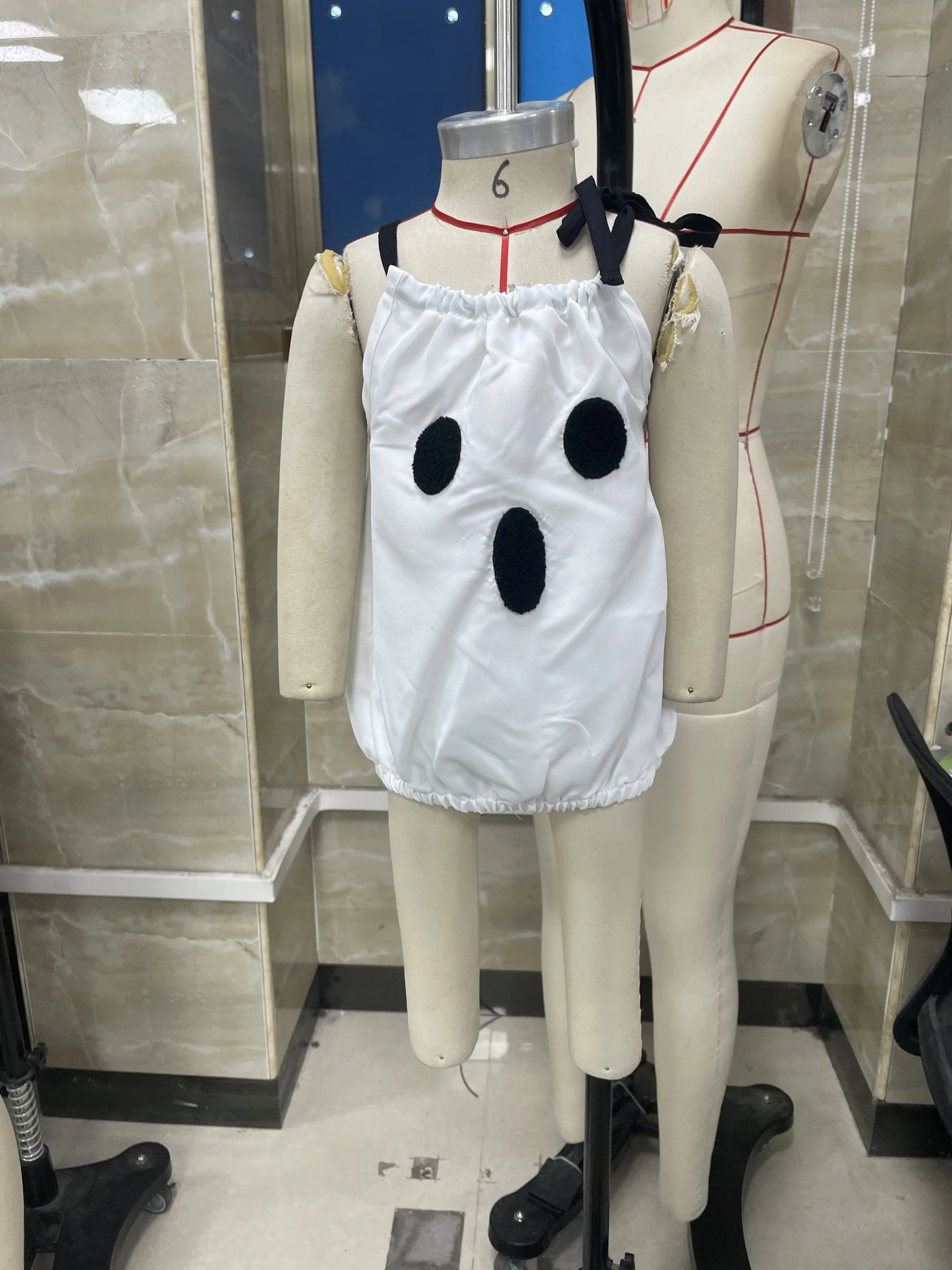 2027 Early Autumn Toddler Baby Halloween Strawberry/Pumpkin/Ghost Costume Halter Neck Romper with Hat
