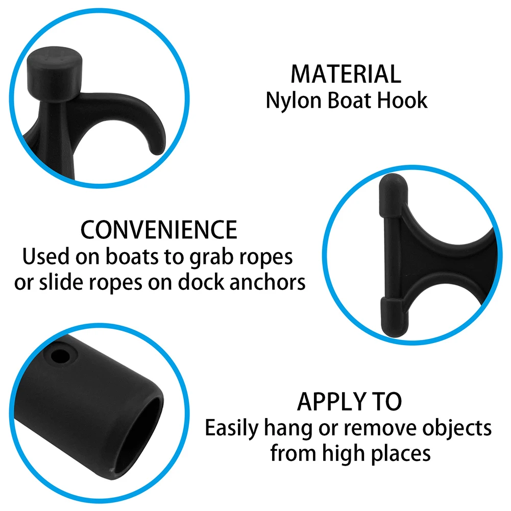 9*7.5 Cm/3.54*2.95 Inches Boat Hook Nylon Head End Hook Keyword Rust Resistant Nylon Boat Hook Small Rust-Resistant