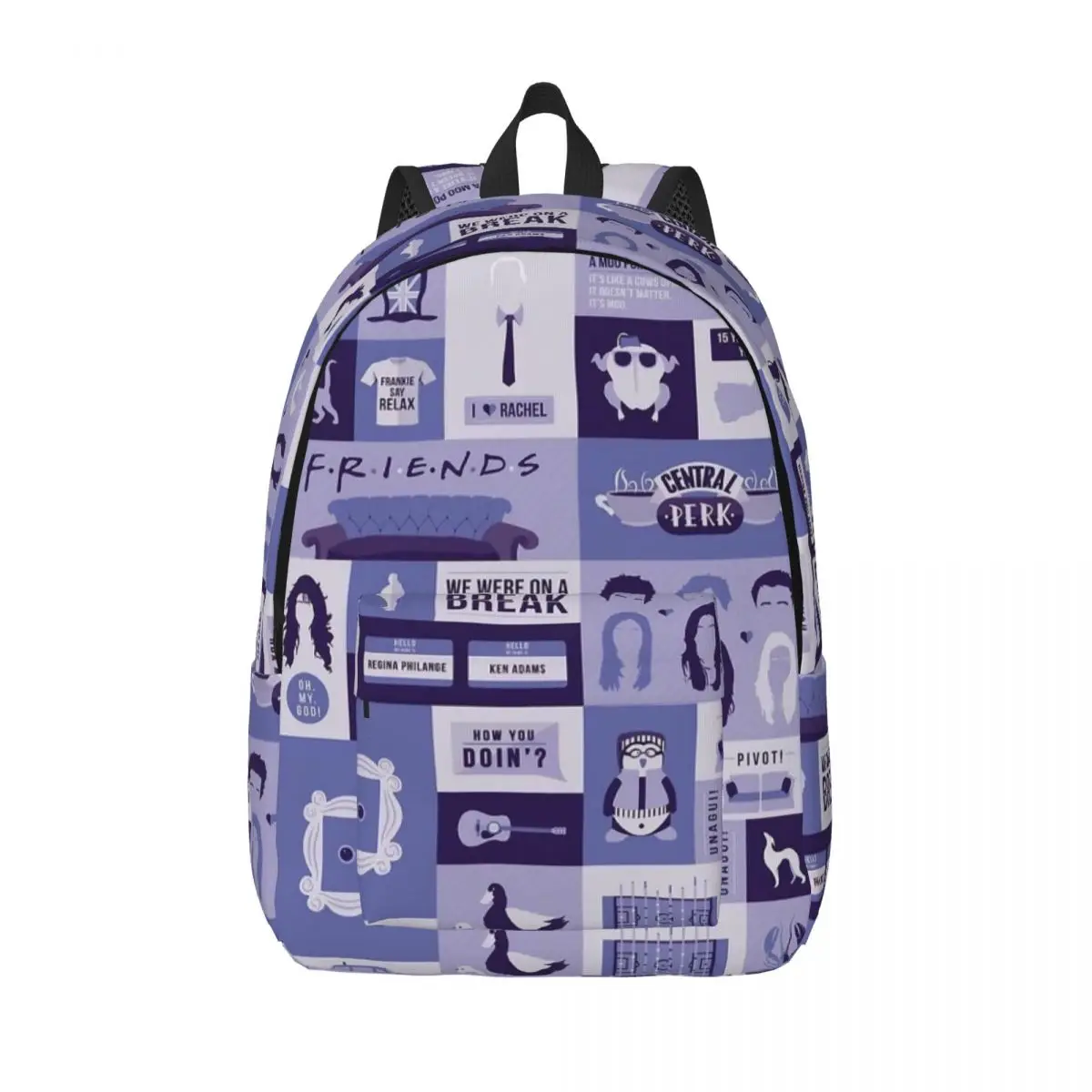 Cartoon Friends TV Show for Teens Student School Book Bags Central Perk Daypack Middle High College with Pocket