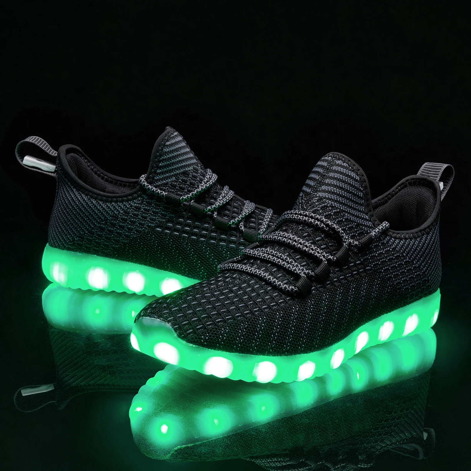 Tägliche Freizeitschuhe für Herren, Schuhe mit schillernden Lichtern, atmungsaktive Mesh-Laufschuhe, weiche und bequeme Herrenschuhe – Detail 12