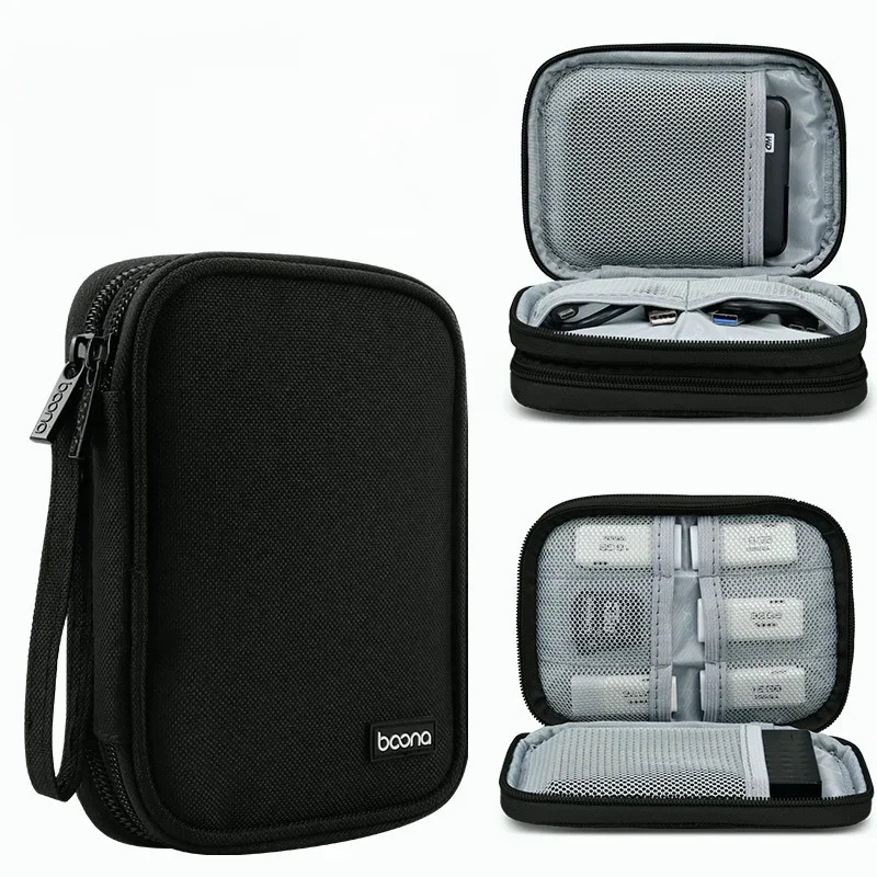 Electronic Storage Bag Mobile Hard Disk Pack Business Trip Portable USB Data Cable Organizer Headset Charger Protection Cover