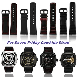 First Layer Cowhide Watchband for Seven Friday P2/PS1/M2/02 Q2 Strap Genuine Leather Watch Band 28mm big dial men's Bracelet