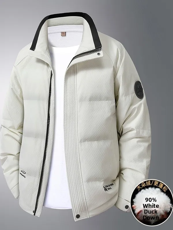 

Men's Winter Thiened down Jaet plus Size Big Belly Fat People Faion Loose White Du down Coat Trendy Casual Sle