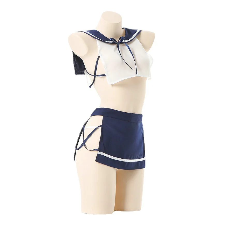 Sweet JK Sailor Uniform Sexy Lingerie Kawaii Student Top Panties Women See Through School Girl Cosplay Costumes