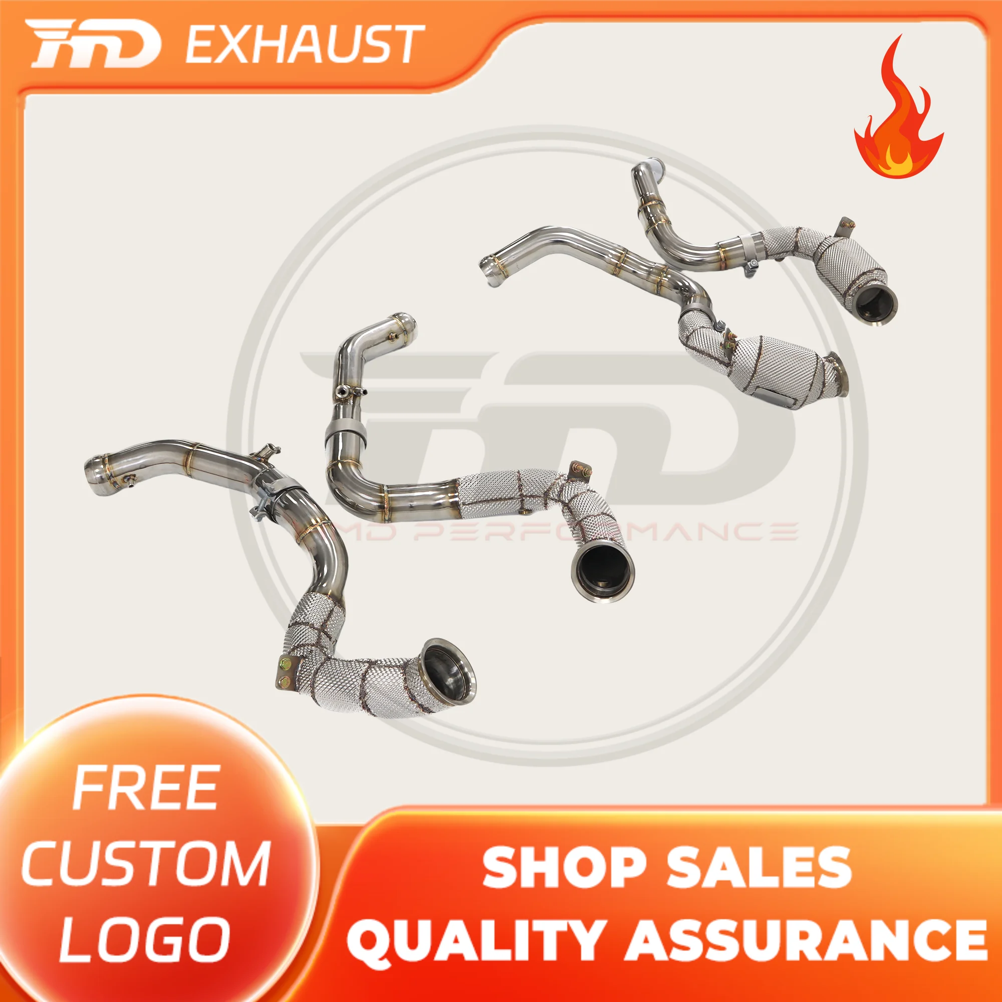 

HMD Hot sale ss304 Exhaust System High Flow Downpipe for Mercedes Benz AMG E63S W213 WIith OPF/No OPF With Heat Shield