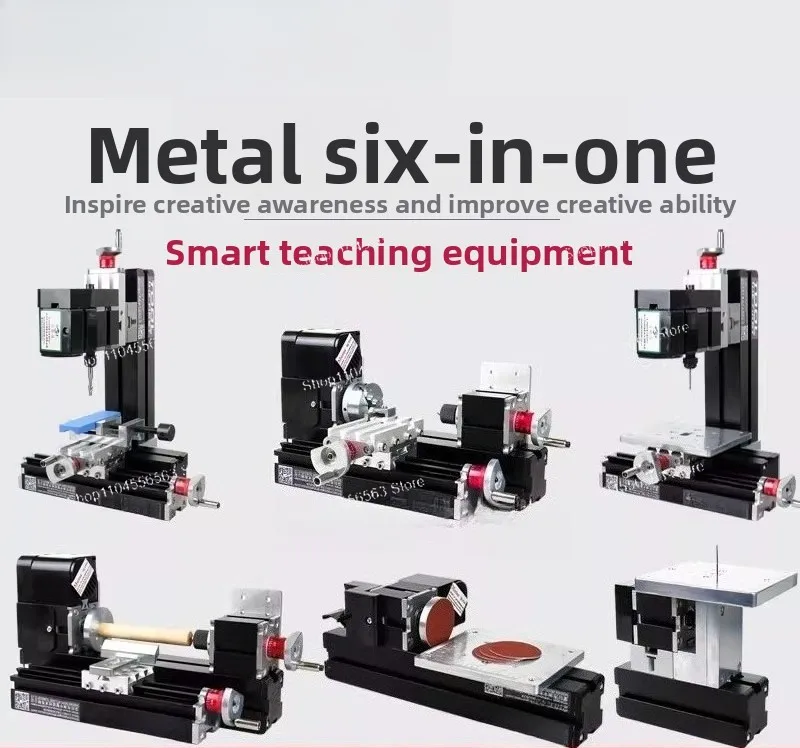 Mini Multi-Function Machine Tool, 6-in-1 Drill Mill Lathe for Student Teaching