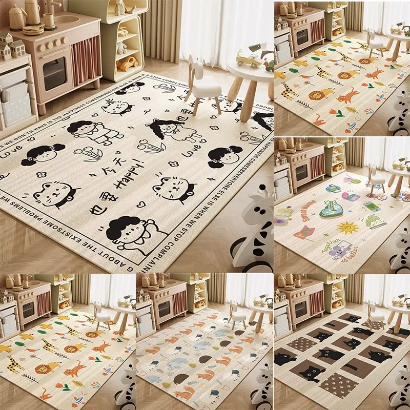 Kitten Animal Cartoon Living Room Carpet Cool Insulation Kids Foot Mat Floor Mat Water Absorbent Home Sofa Bedroom Anti-slip Mat