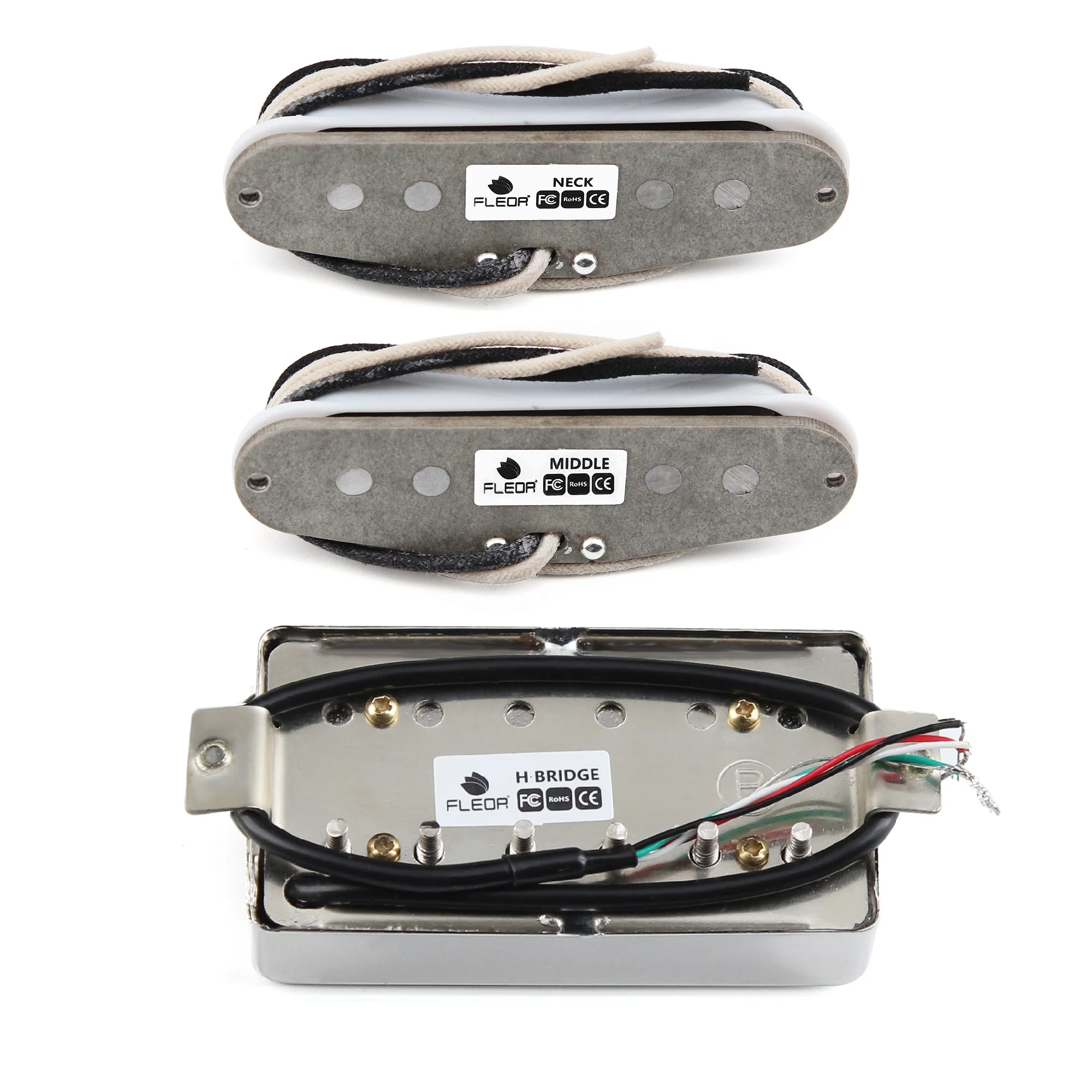 فلور الغيتار التقاطات مجموعة SSH النيكو 5 متداخلة لفائف واحدة + هامبوكر لاقط 4 أسلاك 52/52/52 مللي متر HSS أجزاء الغيتار الكهربائي #4