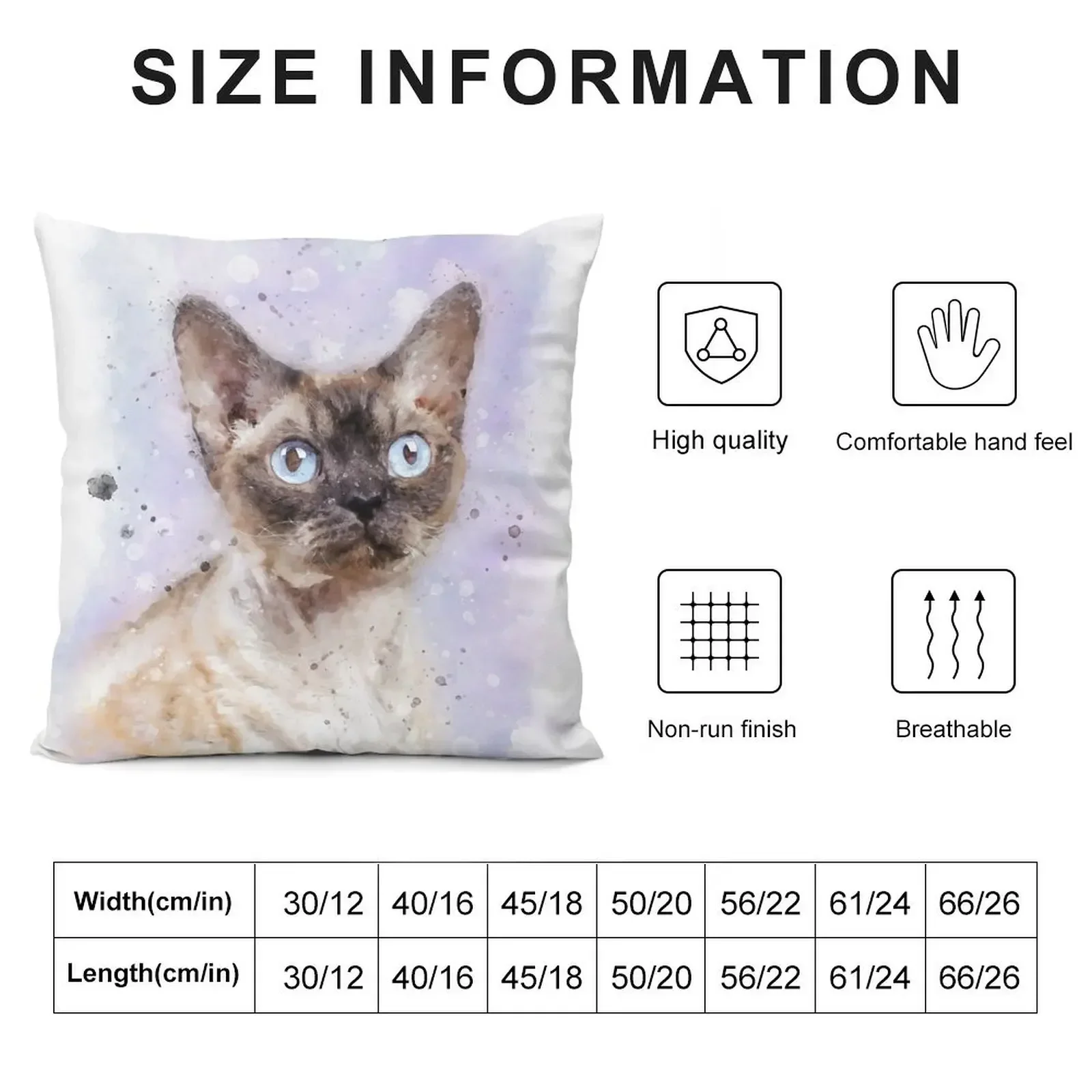 Devon Rex cat watercolor Throw Pillow Sofa Covers For Living Room Pillowcase Cushion Couch Pillows pillow