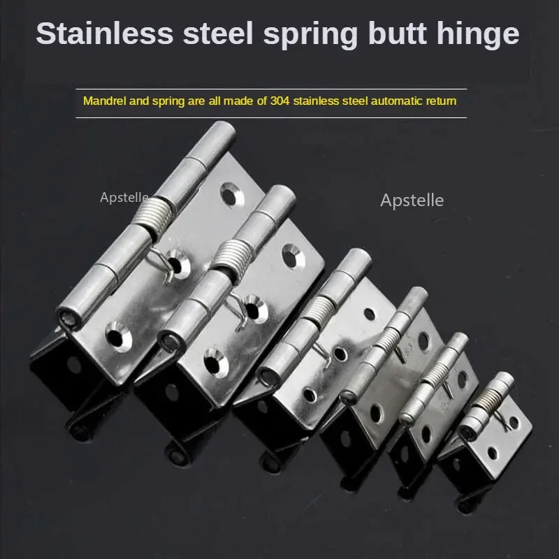 New Arrivals 304 Stainless Steel Spring Hinge Automatic Door Closer Hinge Concealed Door Cabinet Self-closing Hinge With Spring