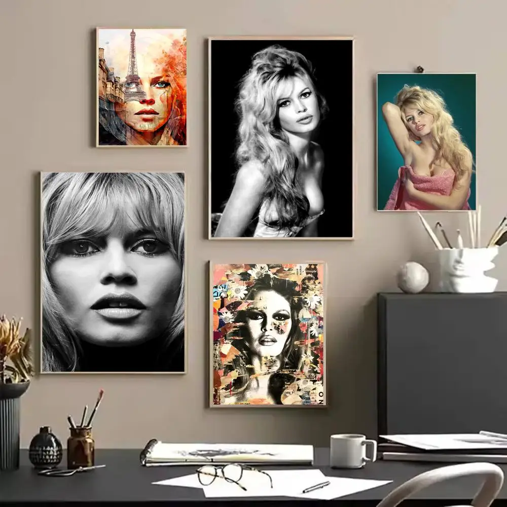 نموذج B_Brigitte B_Bardot HD طباعة ديكور قماش الكتان المشارك جدار الفن يطبع لغرفة المعيشة غرفة نوم مكتب ديكور المنزل #2