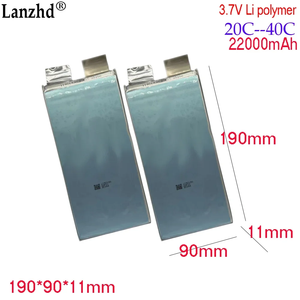 

1-10pcs 3.7V High-rate lithium battery discharge rate 20C 40C 1190190 22000mAh For plant protection motor core