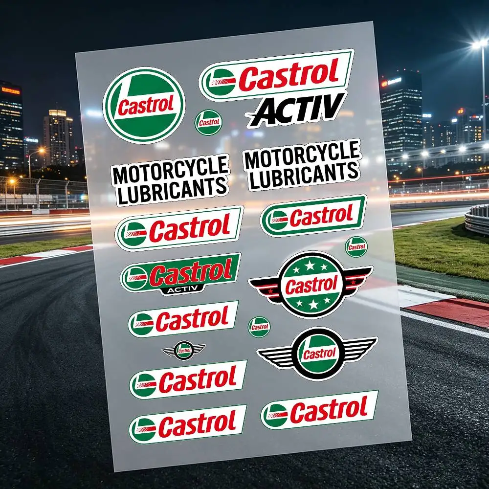 

C-Castrol Motorcycle Stickers Are Reflective Durable Easy To Peel And Highly Decorative