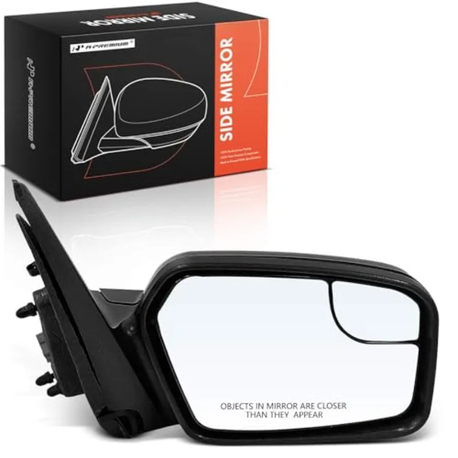 

Passenger Side Power Door Mirror - Compatible with Ford Fusion 2011-2012 - Non-Heated Non-Folding Black Outside Rear View Mirro