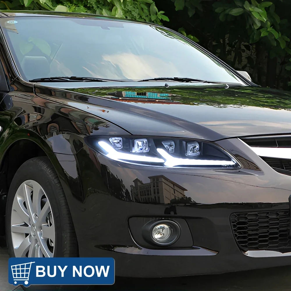 

Для Mazda 6 2003-2015 авто фары в сборе, обновленный стиль Demon Eyes, светодиодный динамический 4-объектив проектора, автомобильные передние фонари, аксессуары