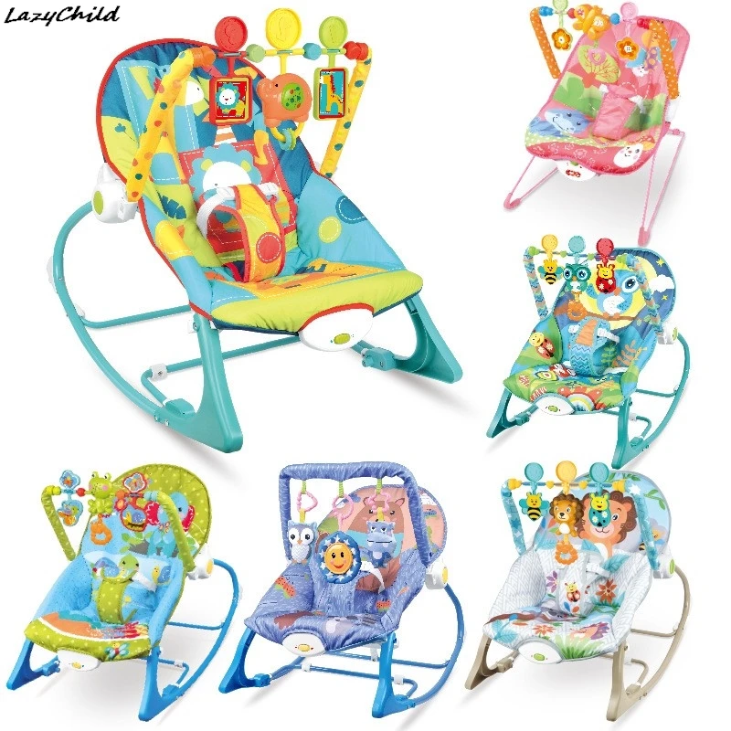 LazyChild Plastic Baby Rocking Chair Newborn Baby Music Soothing Lounge Chair Electric Rocking Chair Children's Toy Gift