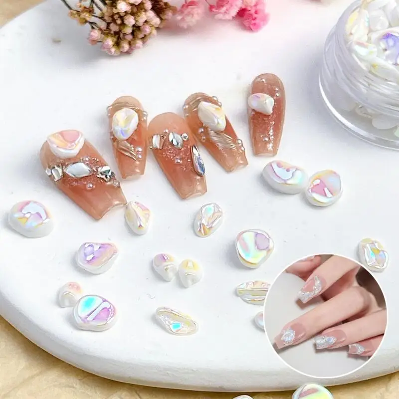 50pcs Irregular Simulatied Pearl Nail Charns White Baroque Pearl Nail Art Decoration Accessories Jewelry Manicure DIY Crafts