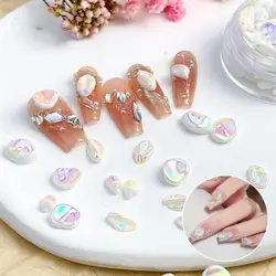 50pcs Irregular Simulatied Pearl Nail Charns White Baroque Pearl Nail Art Decoration Accessories Jewelry Manicure DIY Crafts