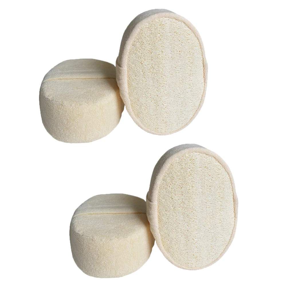 

4pcs Loofah Sponge Bath Ball Shower Scrubber Body Massage Brush For Exfoliating Rough Skin Smooth Cleansing Durable Use On Knees