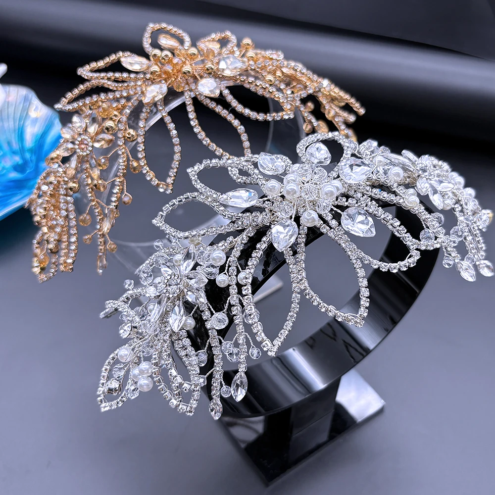 DZ298 Wedding Headwear Ballroom Headdress for Girlfriend Fascinators Party Headband Bridal Hair Accessories Fashion Woman Tiara