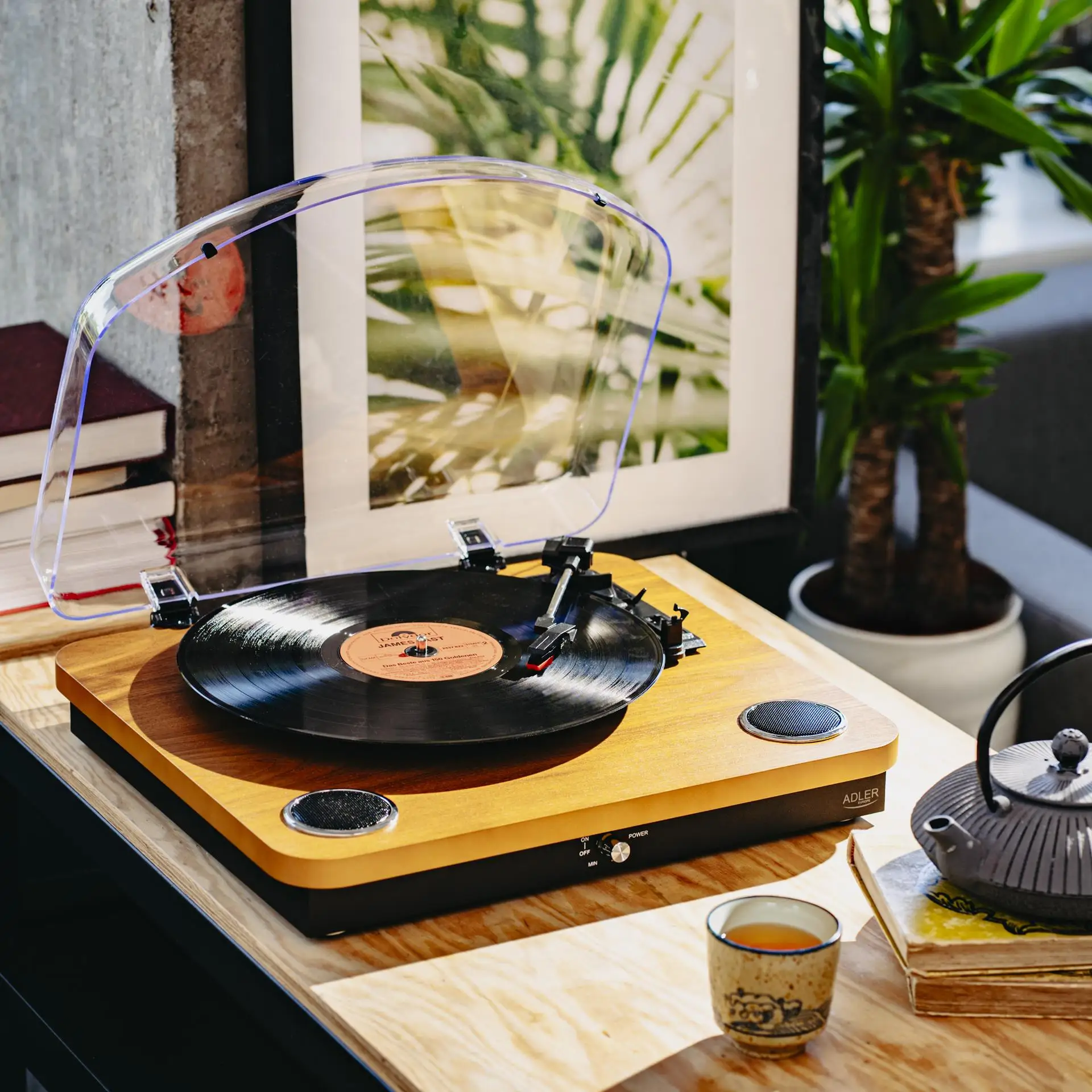 USB- und Bluetooth-Plattenspieler für Schallplatten, passend für 7 Zoll 10 Zoll 12 Zoll Stereo-Keramik-Inlay-Laufwerk, RCA-Audioausgang
