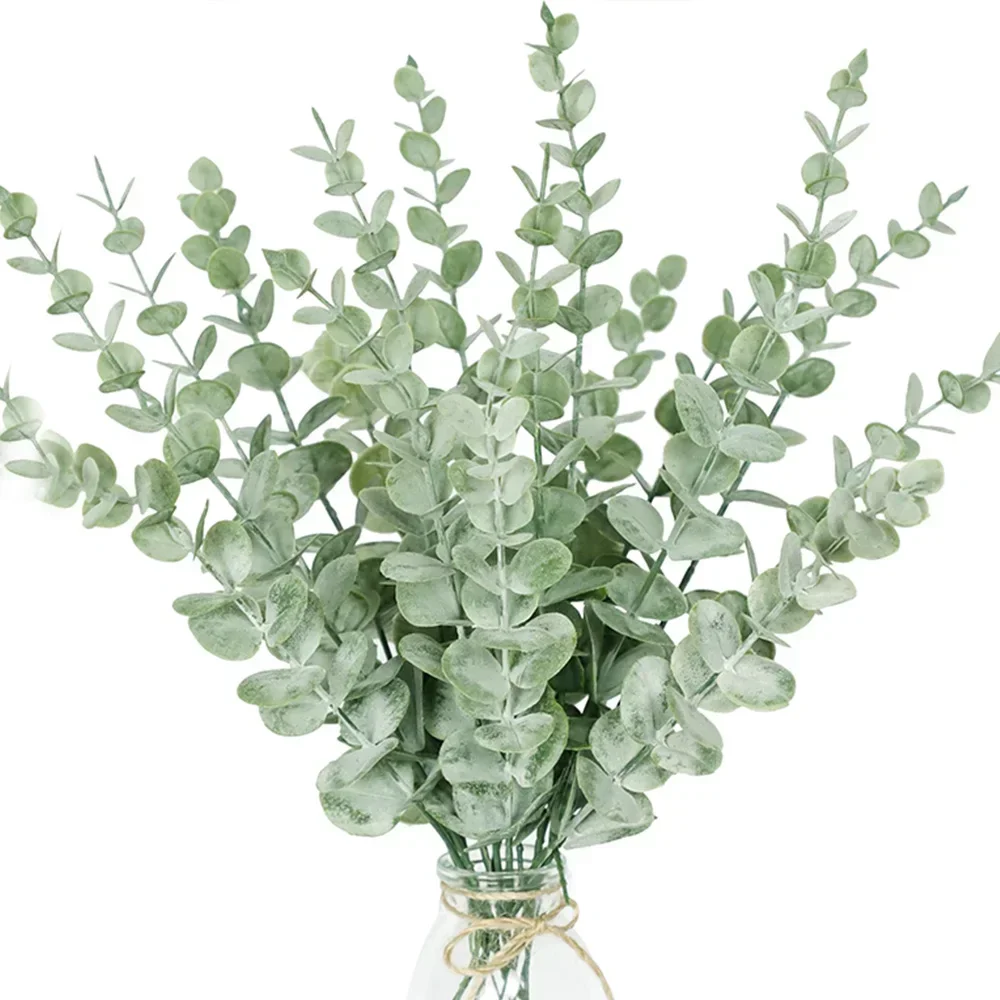 10pc Artificial Eucalyptus Leaves Eucalyptus Stems for Home Flowers Bouquet Centerpiece Wedding Decoration Christmas Decor