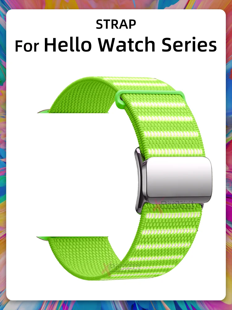

For Hello Wach 3 Pro Plus Strap Nylon Reflective Stripe Band Hello Watch 4 Plus H14 H13 Ultra Magnetic For H13 H12 PRO Bracelet