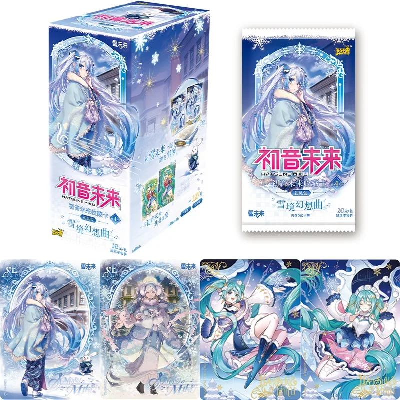 KAYOU Genuine Hatsune Miku Card The Fourth Bullet First Sight Pack Snow Realm Fantasia Anime Cute Princess Collection Cards Toys