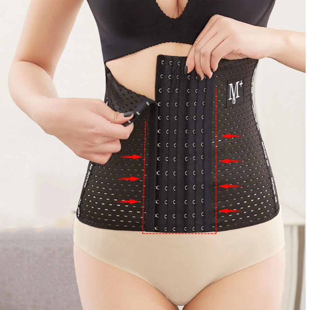 Women Waist Cinchers Ladies Corset Underwear Shaper Band Body Shaper Building Front Buckle Six Breasted  Faja Slimming Belt