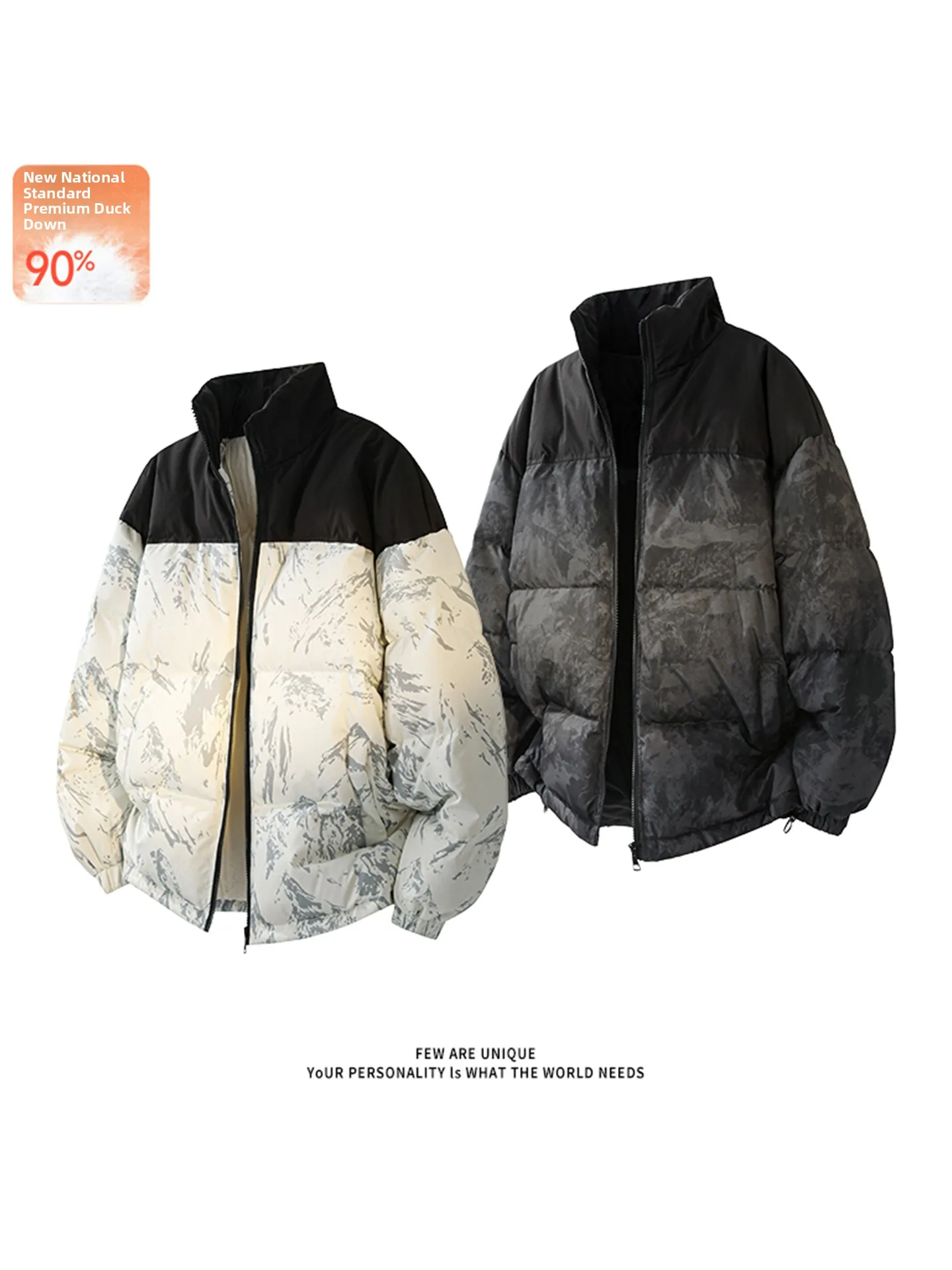 

Lightweight Thiened Dyeing Stand Collar Men's down Jaet American Retro Winter Warm Cold Proofing Windproof Cotton Coat