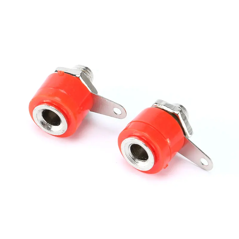 10pcs/lot 4mm Banana Socket Female Jack 4mm Banana Binding Post for Banana Plug Terminal Connector Black Red DIY Adapter