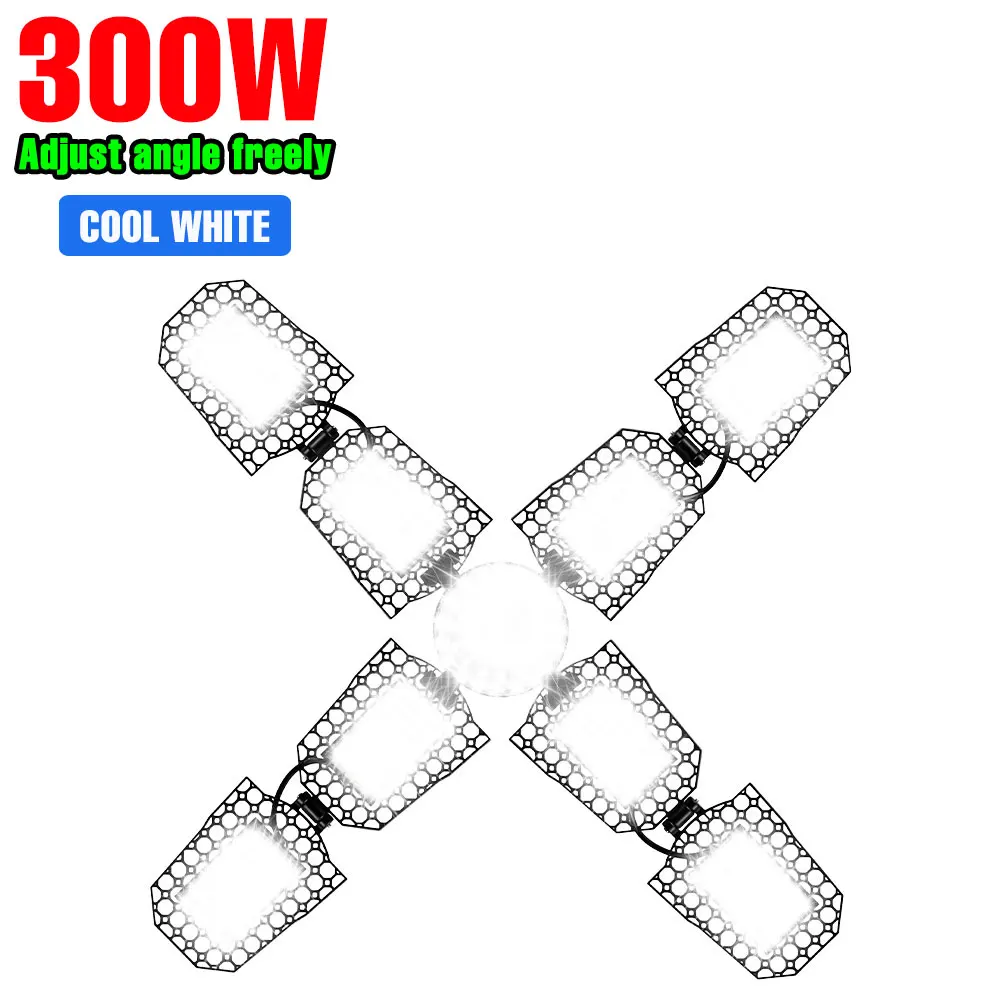 400W LED-lamp E27/E26 Garagelamp AC 220V Spots Vervormbaar Opvouwbaar Plafondlamp 110V Voor Thuis Magazijn Workshop Kelder