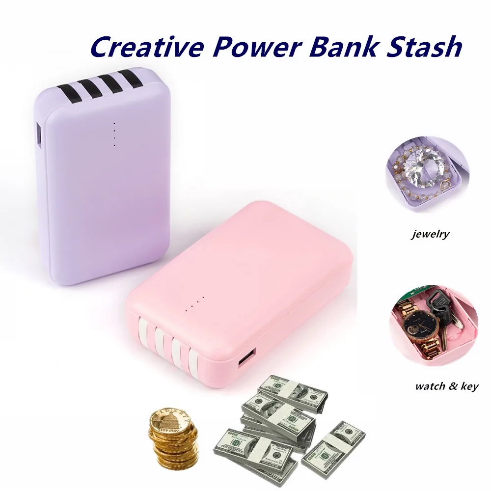

Hot 4.16inch Storage Case Plastic Square Power Bank Stash Box Multi-color Hiding Device Funny Gifts