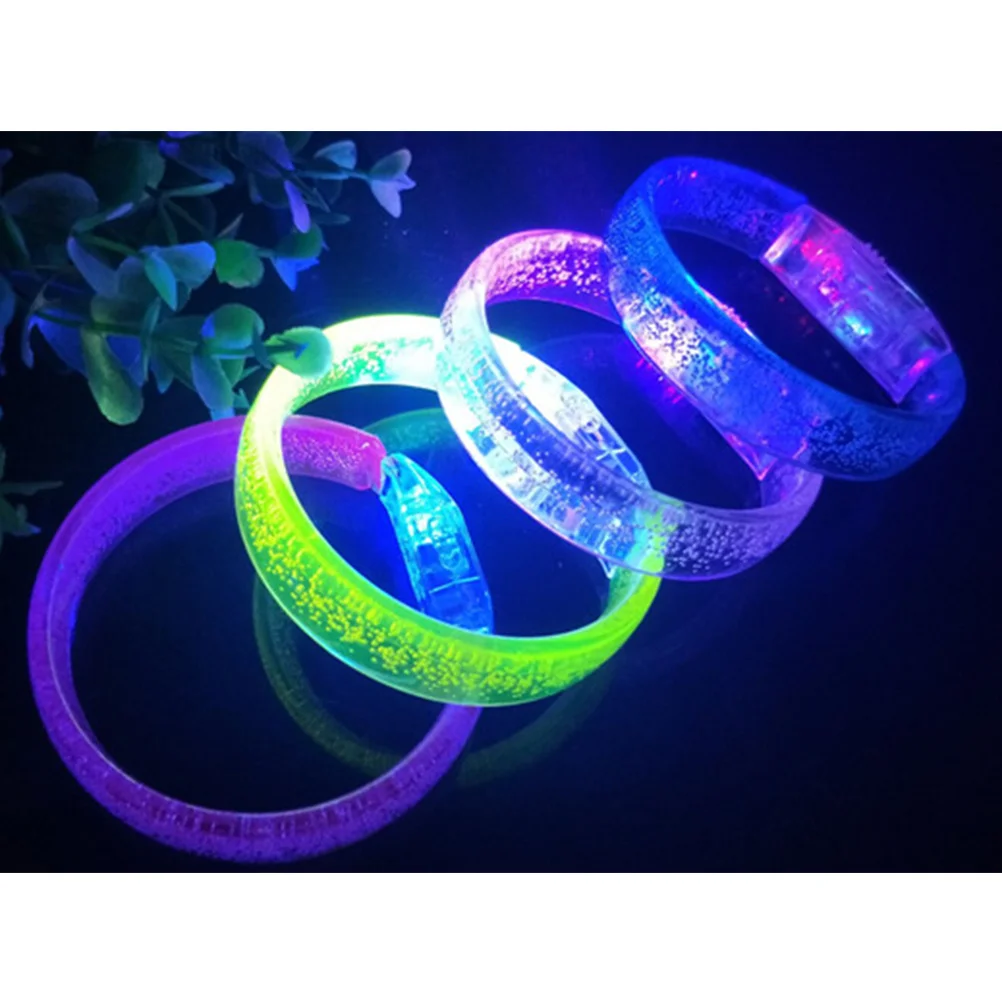 10Pcs Luminous Bracelet Acrylic LED Colorful Flash Wristbands for Concert Party Running Cycling Nightclub Safety Wristband