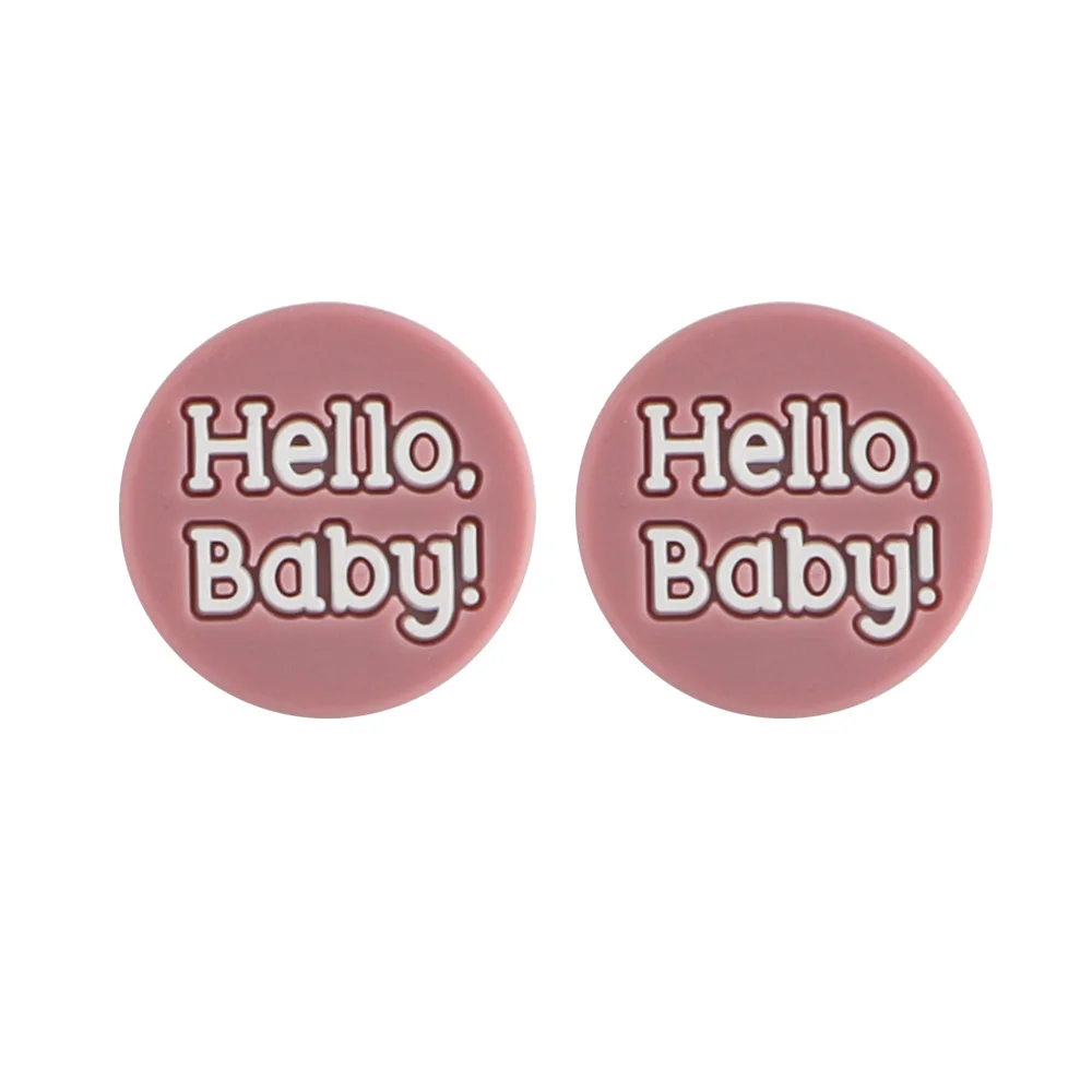 Kovict 5~10Pcs/Lot It\'s Boy/Girl Round Shape Hello Baby Silicone Bead Milk bottle For Jewelry Bulk DIY Pacifier Chain Accessorie