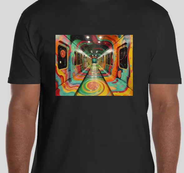 Art Colorful Space Hallway Illusion Cool High T Shirt