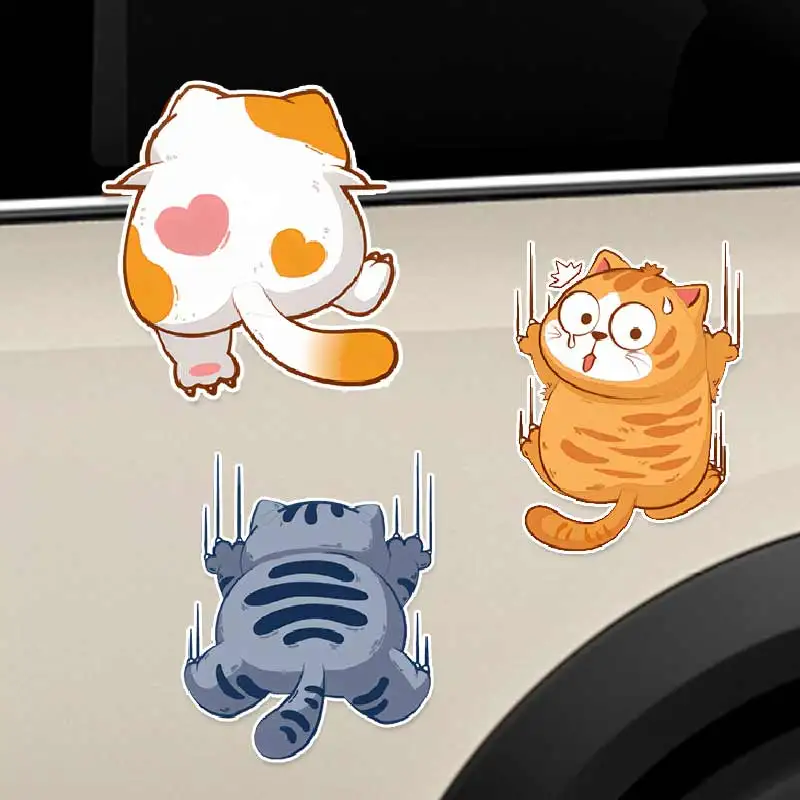 

3 PCS Funny Pet Cat Car Sticker Self-adhesive Decal For Automotive Rear Window And Bumper Waterproof Sticke SH844