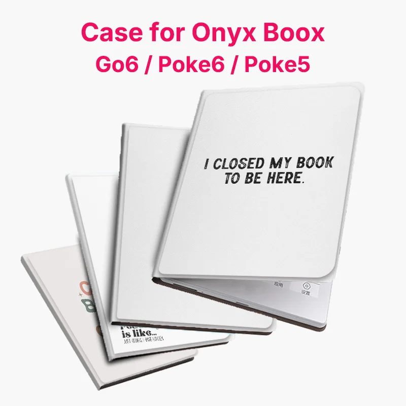 Murmelo Magnetic Case for Boox Go6 GenII Poke7 Poke6 Poke5 Frameless Auto Sleep Wake Cover Inspirational English Quotes Style