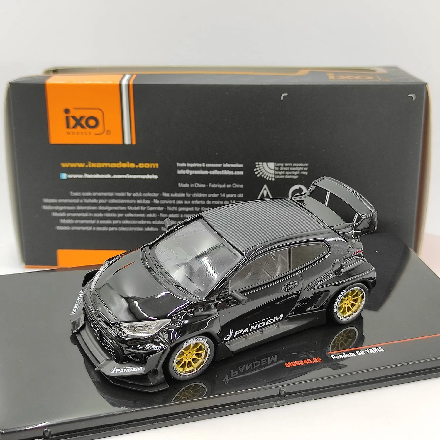 

Diecast IXO 1/43 Scale Toyota Pandem GR Yaris Rocket Rabbit Black Alloy Car Model Collectible Toy Gift Souvenir Display Ornament