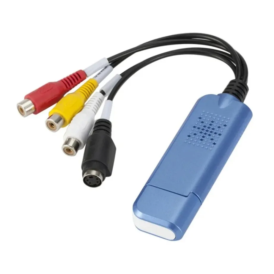 Convertidor VHS VCR a Digital Tarjeta de captura de audio USB 2.0-Tarjeta de captura analógica con cables RCA para DVD/TV, funciona con Windows7/8/10
