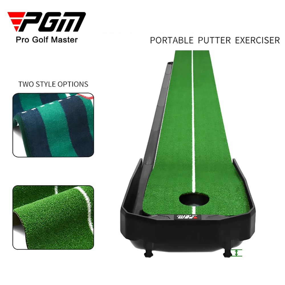 PGM Golf Putting Mat Portable Outdoor and Indoor Golf Practice Mat True Roll Surface & Non Slip Bottom Pads TL025